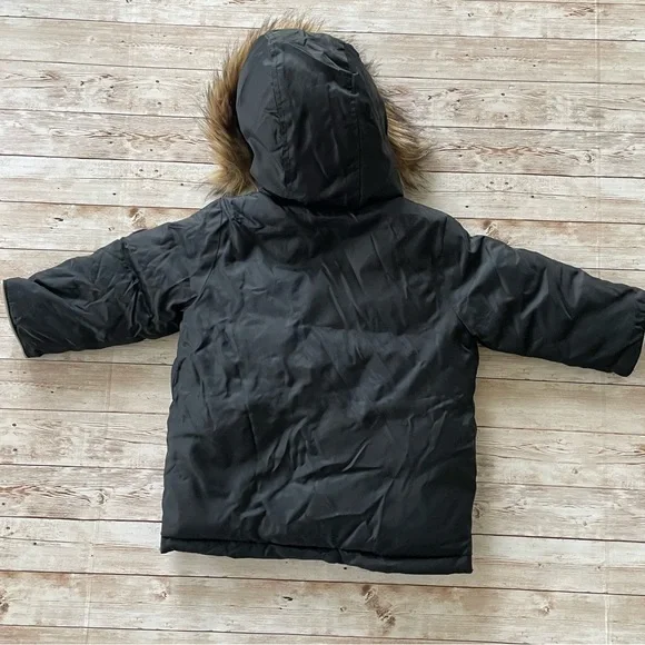 Gap Black Parka with Fur Trimmed Hood